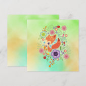 Cute Fox Baby Art Animal met Floral (Voorkant / Achterkant)