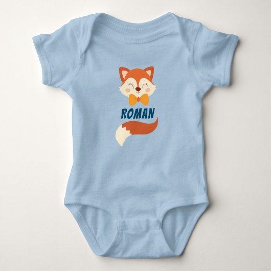 Cute Fox Baby Boy die het Show blauw T-shirt runt (Voorkant)