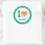 Cute Fox Baby Maandelijkse Mijlsteen Ronde Sticker (Tas)