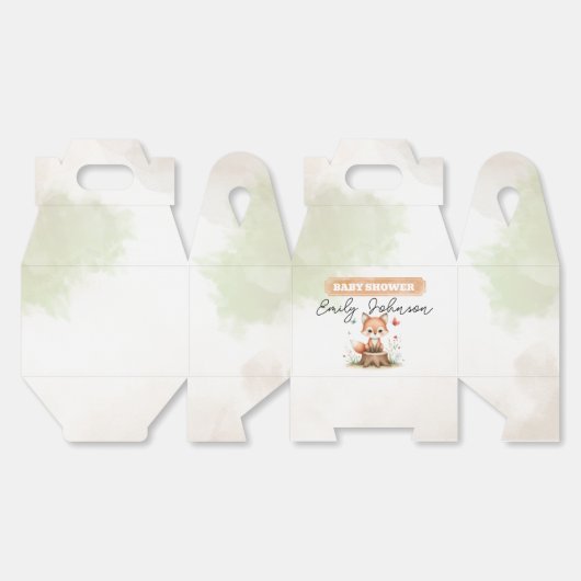 Cute fox baby shower  bedankdoosjes (Ongevouwen)