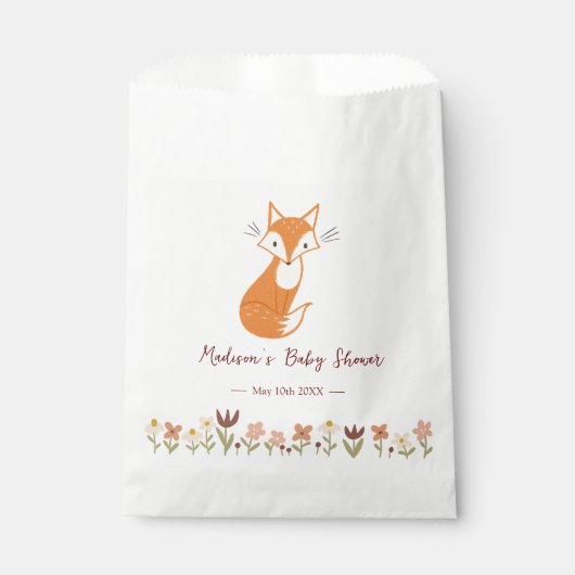 Cute Fox Baby shower Bedankzakje (Voorkant)