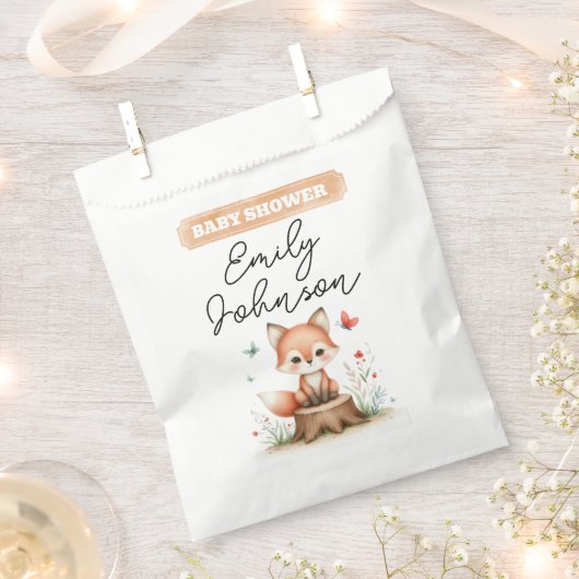 Cute fox baby shower  bedankzakje (Geknipt)