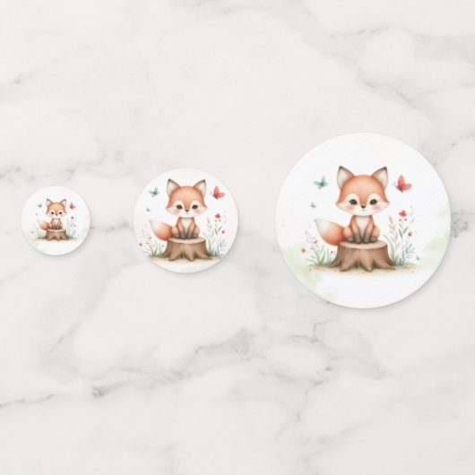 Cute fox baby shower  confetti (Voorkanten)
