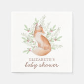 Cute fox. Baby shower dat neutraal is voor bossen Servet (Voorkant)
