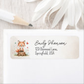 Cute fox baby shower  etiket (Insitu)
