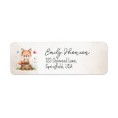 Cute fox baby shower  etiket (Voorkant)