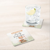 Cute fox baby shower  kartonnen onderzetters (Insitu)