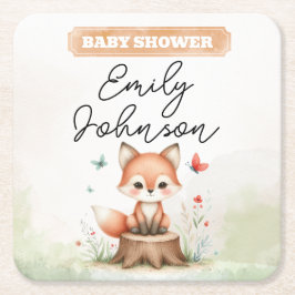 Cute fox baby shower  kartonnen onderzetters