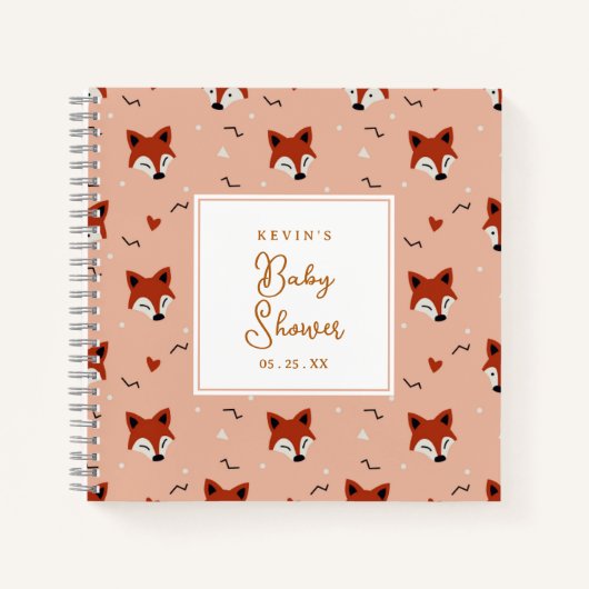 Cute Fox Baby shower Notitieboek (Voorkant)