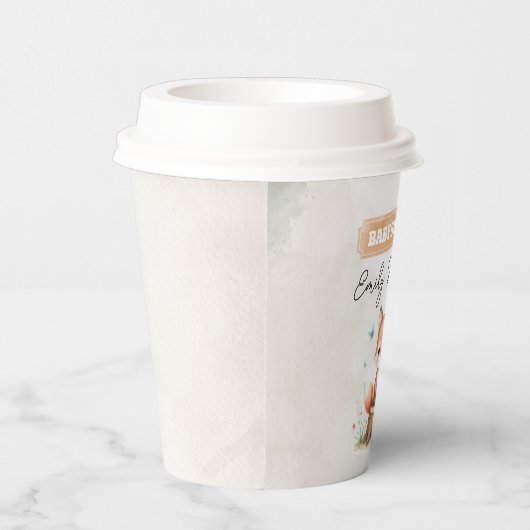 Cute fox baby shower  papieren bekers (Rechts)