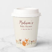 Cute Fox Baby shower Papieren Bekers (Achterkant)