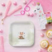 Cute fox baby shower  papieren bordje (Feest)