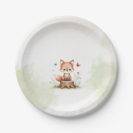 Cute fox baby shower  papieren bordje