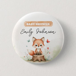 Cute fox baby shower  ronde button 5,7 cm