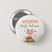 Cute fox baby shower  ronde button 5,7 cm (Voorkant /achterkant)