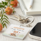 Cute fox baby shower  sleutelhanger (Voorkant Rechts)