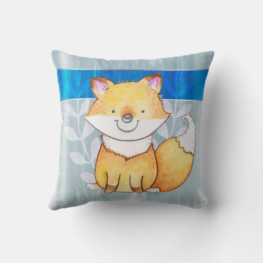Cute Fox Baby Stats Birth Memory Pillow keepomwill Kussen (Achterkant)
