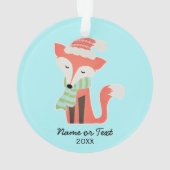 Cute Fox Baby's Kerstwinter Woodland Rustic Ornament (achterkant)
