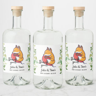 Cute Fox bedankt Baby shower  Likeurfles Etiket