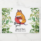 Cute Fox bedankt Baby shower Mini Likeurfles Etiket (Enkel label)