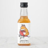 Cute Fox bedankt Baby shower Mini Likeurfles Etiket (Voorkant)