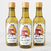 Cute Fox bedankt Baby shower Mini Wijn Etiket (Flessen)