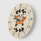 Cute Fox & Black Laurels Grote Klok (Hoek)