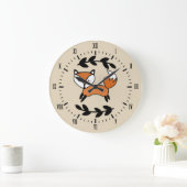 Cute Fox & Black Laurels Grote Klok (Huis)
