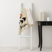 Cute Fox & Black Laurels Polka gepersonaliseerd Sherpa Deken (In situ)