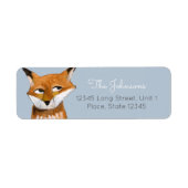 Cute Fox blue Holiday Kerstmis Etiket (Voorkant)