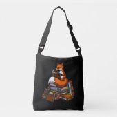 Cute Fox Book Reading Animal Crossbody Tas (Voorkant)