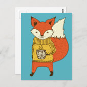 Cute Fox briefkaart (Voorkant / Achterkant)