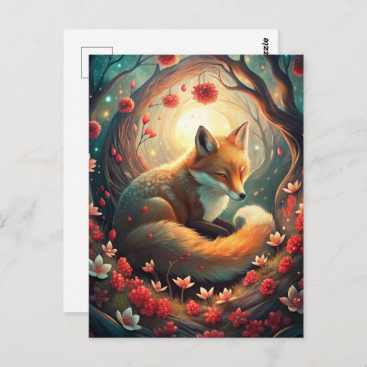 Cute Fox Briefkaart (Voorkant / Achterkant)