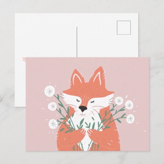 Cute Fox Briefkaart (Voorkant / Achterkant)