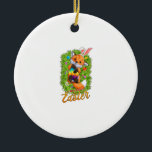 Cute Fox Bunny Ears Happy Easter Fox with Easter E Keramisch Ornament<br><div class="desc">Cute Fox Bunny Ears Happy Easter Fox with Easter Eggs Kids T-Shirt</div>