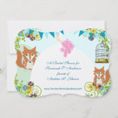 Cute Fox Bunting Garden Vrijgezellenfeest Invites Kaart (Achterkant)