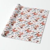 Cute Fox cadeauomslag Forest Woodland Wrapping Pap Cadeaupapier (Uitgerold)