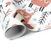 Cute Fox cadeauomslag Forest Woodland Wrapping Pap Cadeaupapier (Rol Hoek)