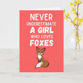 Cute Fox Cards For Girls For Kids Pink Animals Kaart (Gele Bloem)
