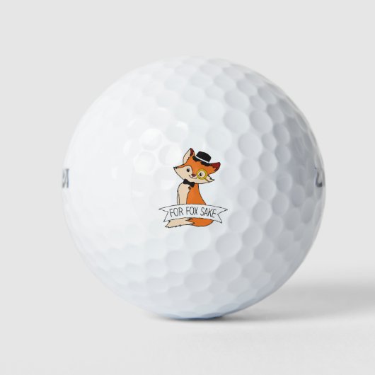 Cute Fox Clipart Oh voor Fox Sake epic Sarcastic Golfballen (Voorkant)