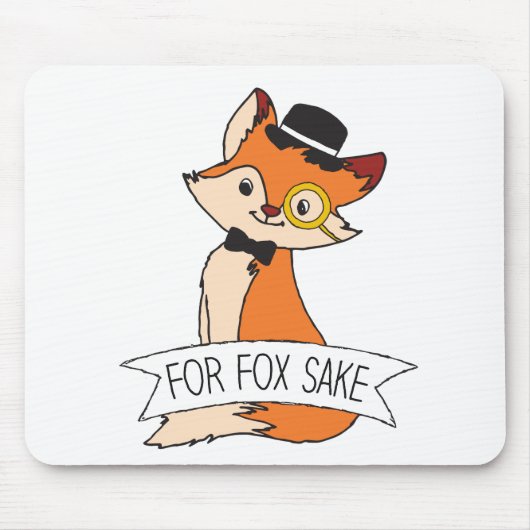 Cute Fox Clipart Oh voor Fox Sake epic Sarcastic Muismat (Voorkant)