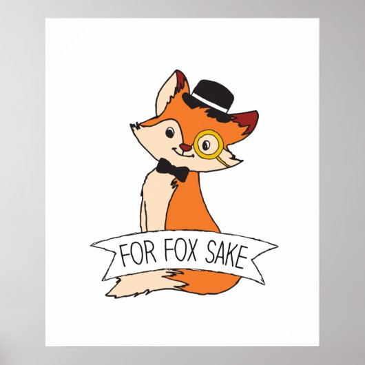 Cute Fox Clipart Oh voor Fox Sake epic Sarcastic Poster (Voorkant)