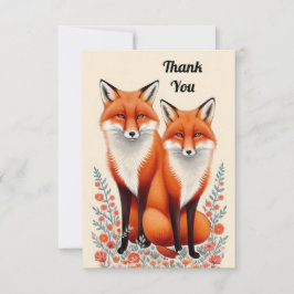 Cute Fox Couple Bedankkaart