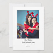 Cute Fox Couple Prettige feestdagen kerstfoto Feestdagenkaart (Achterkant)