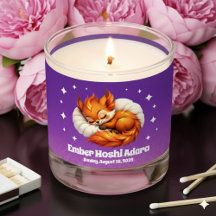 Cute Fox Cub Asleep in Starry Night Sky