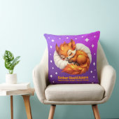 Cute Fox Cub Asleep in Starry Night Sky Natal Kussen (Stoel)