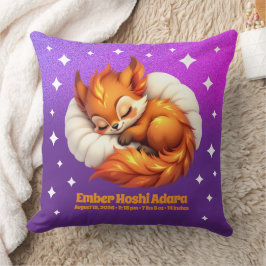 Cute Fox Cub Asleep in Starry Night Sky Natal Kussen