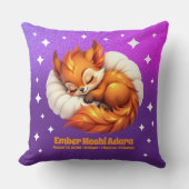 Cute Fox Cub Asleep in Starry Night Sky Natal Kussen (Voorkant)