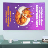 Cute Fox Cub Asleep in Starry Sky Baby Welcome Spandoek (Beurs)