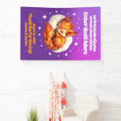 Cute Fox Cub Asleep in Starry Sky Baby Welcome Spandoek (Insitu)